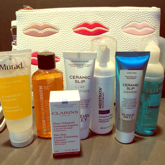 Other - NEW Travel/deluxe sized facial cleansers & bag
